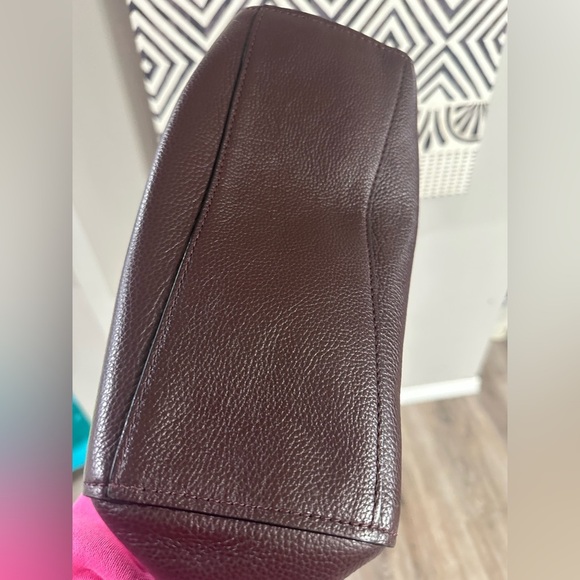 Coach Turnlock Chain Tote Burgundy Pebble Leather - Picture 12 of 12